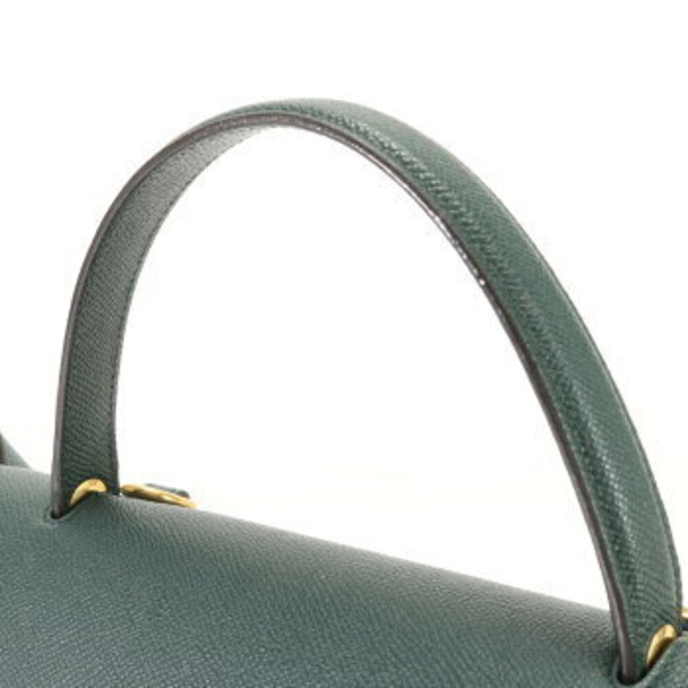 Celine belt bag leather handbag green tote top handles classic - Picture 3 of 13